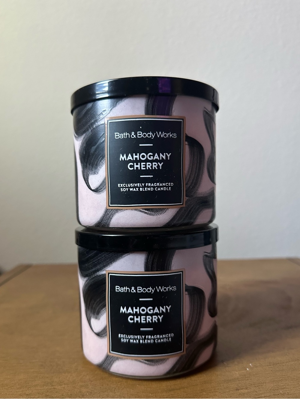 X2 Bath & Body Works Mahogany Cherry 3 wick candles NEW